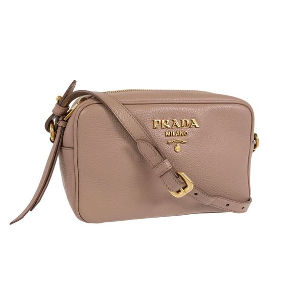 Prada Vitello Phenix Crossbody Graige Cipria Leather Shoulder Bag - Picture 2 of 16